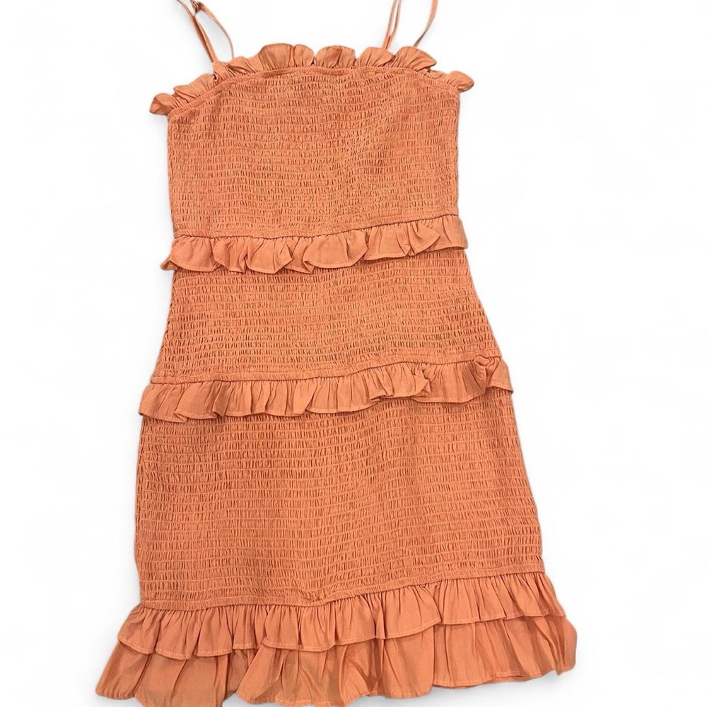 Charming Kids Ruffled Dress in Orange